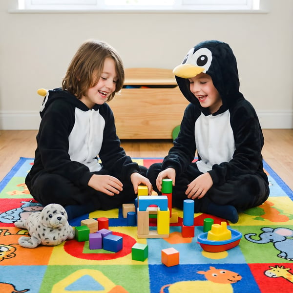 Kigurumi-pyjamaskostume med pingvin til børn, 125-135 cm