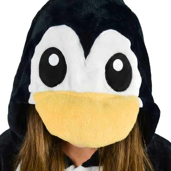 Kigurumi-pyjamaskostume med pingvin til børn, 125-135 cm