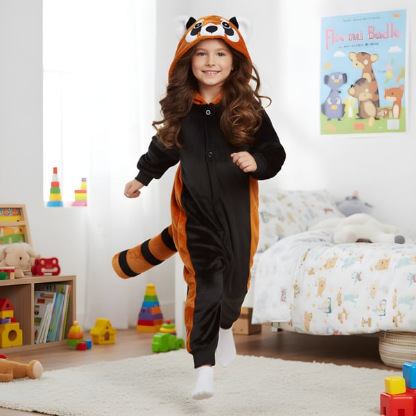 Kigurumi Pyjamas Röd Panda Onesie Kostym Barn 125-135cm