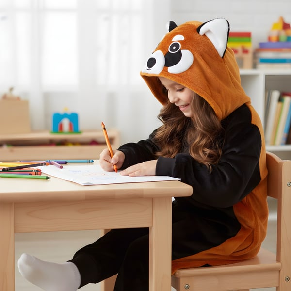 Kigurumi Pyjamas Röd Panda Onesie Kostym Barn 125-135cm