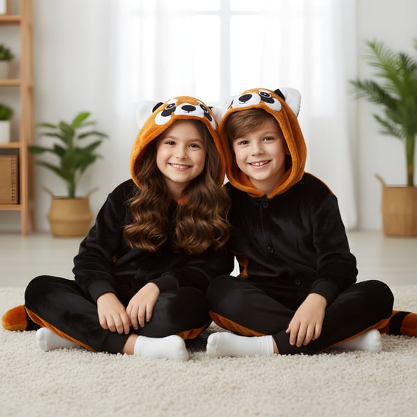 Kigurumi Pyjamas Röd Panda Onesie Kostym Barn 125-135cm