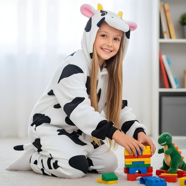 Kigurumi Onesie Pyjamas Kostume Ko Børn 105-115cm