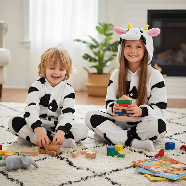 Kigurumi pyjamas med ko-kostume 135-145 cm