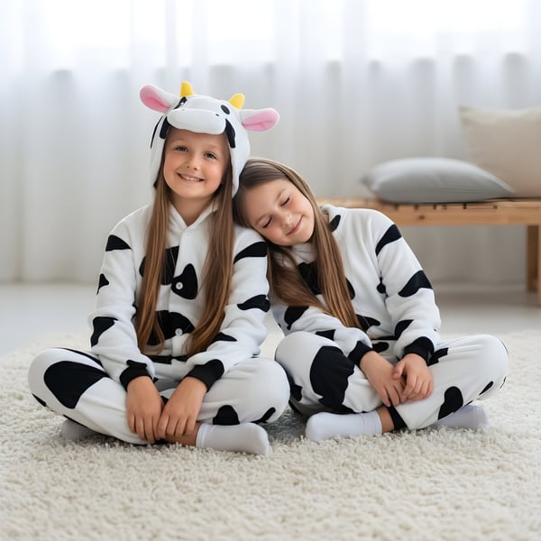 Kigurumi pyjamas med ko-kostume 135-145 cm