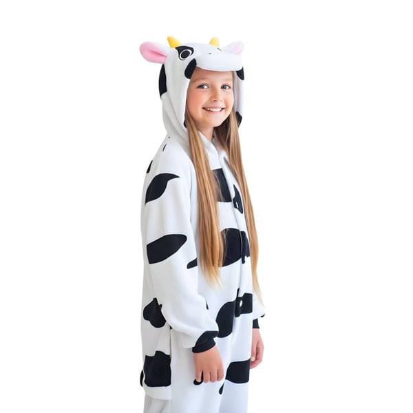 Kigurumi pyjamas med ko-kostume 125-135 cm
