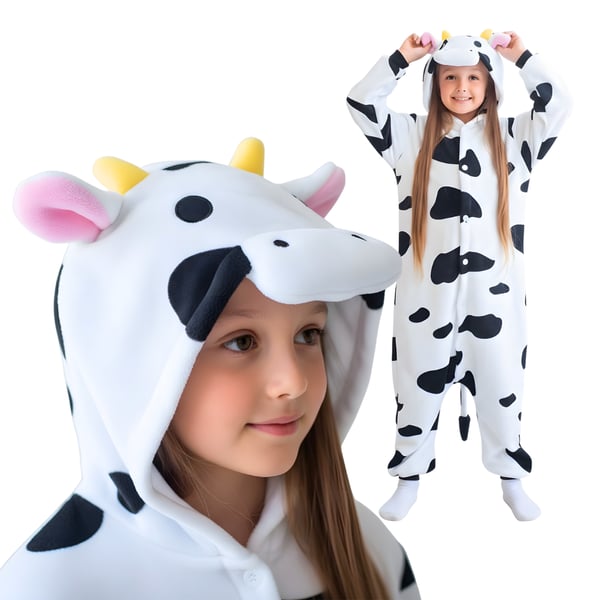 Kigurumi pyjamas med ko-kostume 115-125 cm