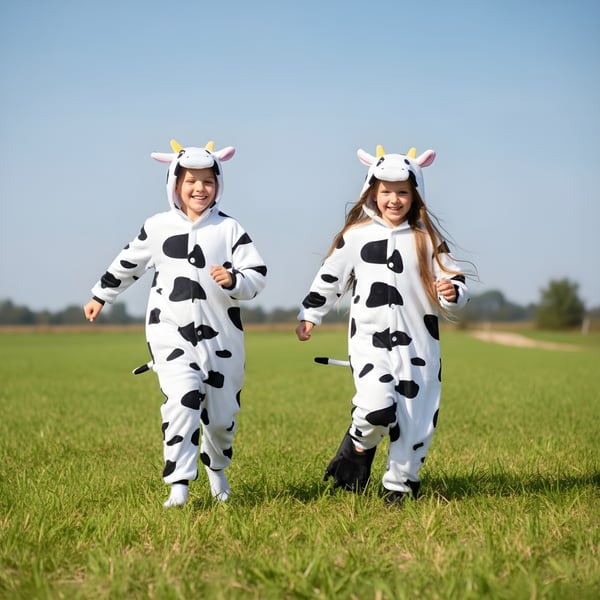 Kigurumi pyjamas med ko-kostume 115-125 cm