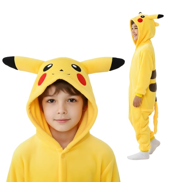 Onesie Kigurumi Pyjama -asu Pokemon Pikachu -naamio 95-105cm