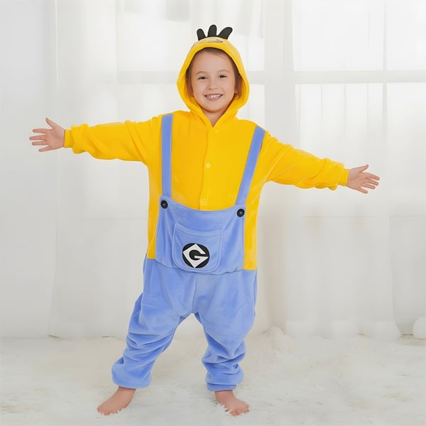 Kigurumi-pyjamas Minion-kostym för barn 135-145 cm