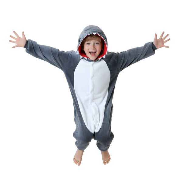Kigurumi-pyjamas med haj barn 115-125 cm