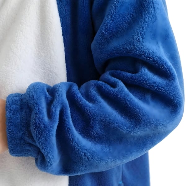 Kigurumi pyjamas kostume marineblå haj børn 105 - 115 cm