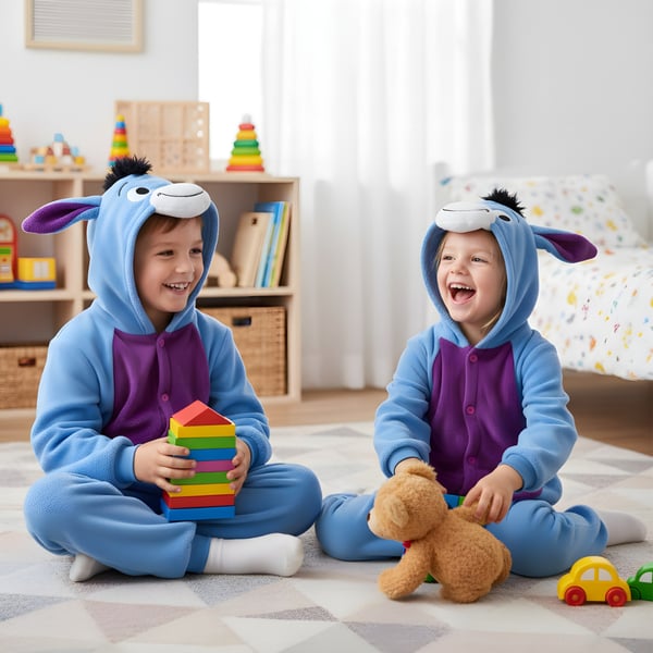 Onesie Kigurumi-pyjamasdräkt Åsna Eeyore barn 95-105cm