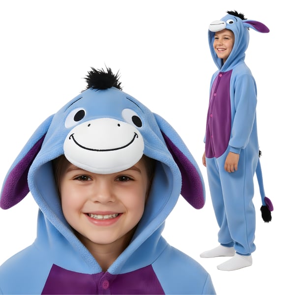 Onesie Kigurumi-pyjamas Eeyore åsna-dräkt barn 105-115cm