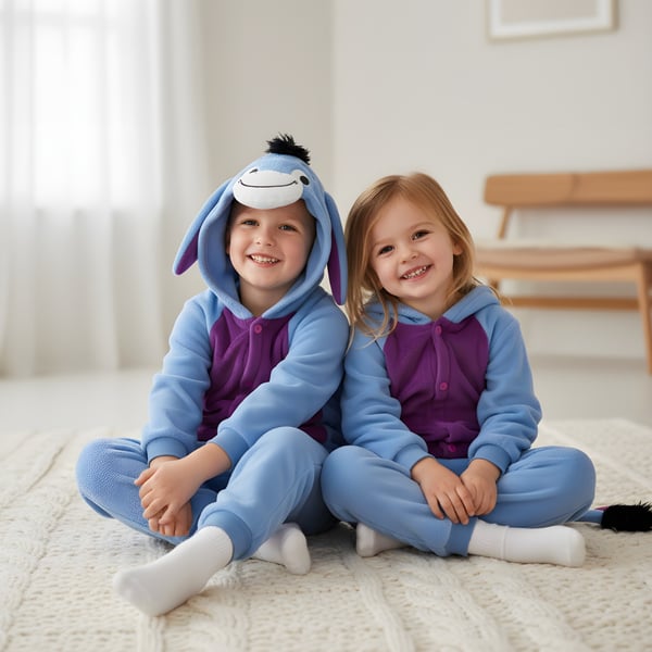 Onesie Kigurumi-pyjamas Eeyore åsna-dräkt barn 105-115cm