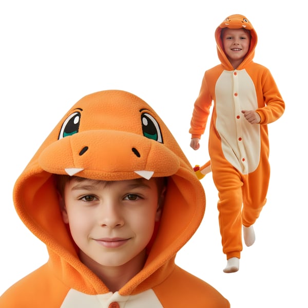 Kigurumi Onesie Pyjamas Pokemon Charmander kostym barn 105-115 cm