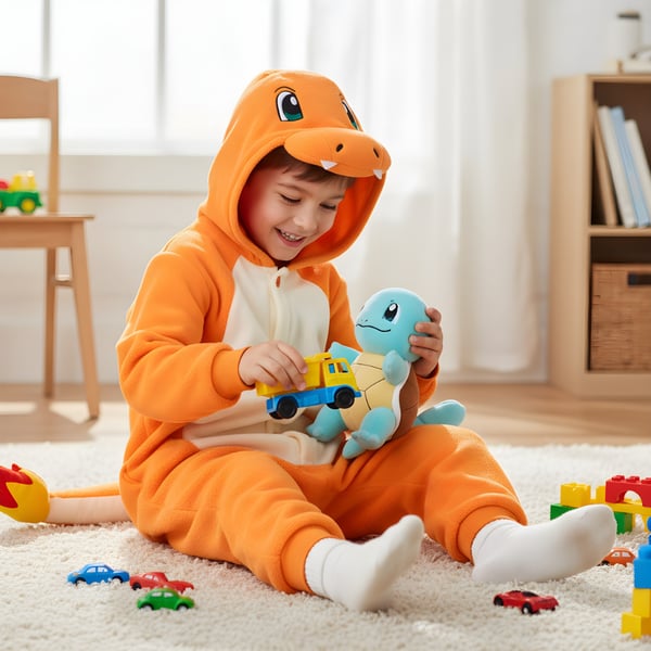 Kigurumi Onesie Pyjamas Pokemon Charmander kostym barn 105-115 cm