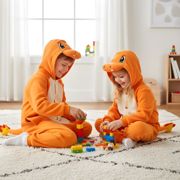 Onesie Kigurumi Pyjamas Pokemon Charmander Kostume Børn 95-105cm