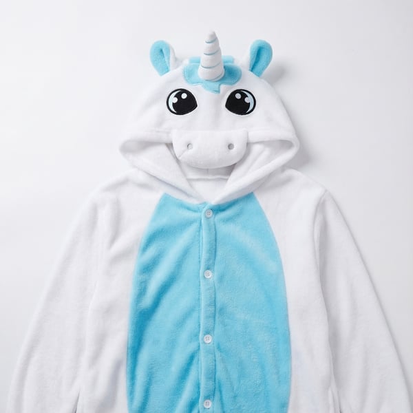 Kigurumi Onesie Pyjamas Kostume Forklædning Hvid Enhjørning Børn 135-145cm