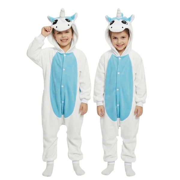 Kigurumi-pyjamas med vit enhörning för barn, 95-105 cm