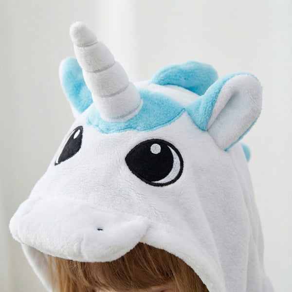 Kigurumi-pyjamas med vit enhörning för barn, 95-105 cm