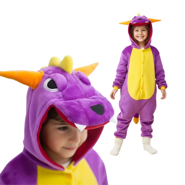 Kigurumi-pyjamas Spyro-kostume til børn 105-115 cm