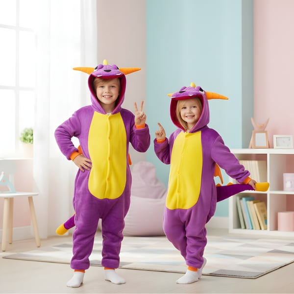 Kigurumi-pyjamas Spyro-kostume til børn 105-115 cm