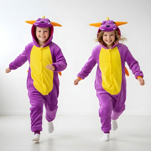 Kigurumi-pyjamas Spyro-kostume til børn 105-115 cm
