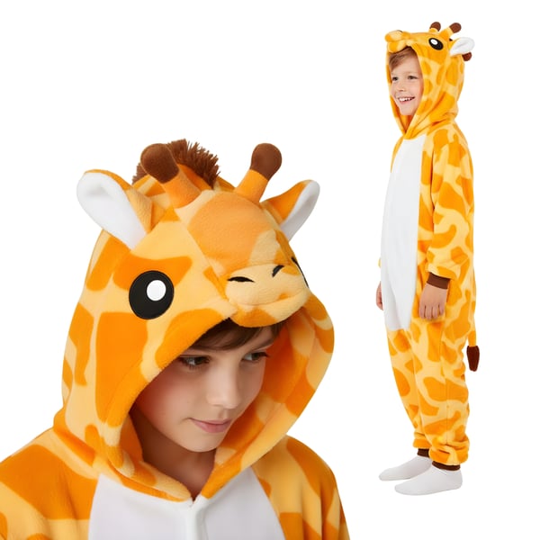 Kigurumi-pyjamas med giraf til børn, 95-105 cm