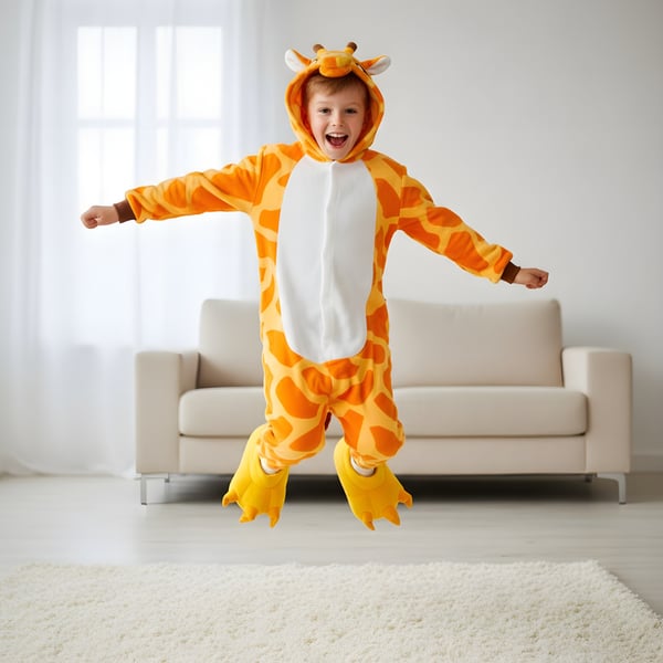 Kigurumi-pyjamas med giraf til børn, 95-105 cm