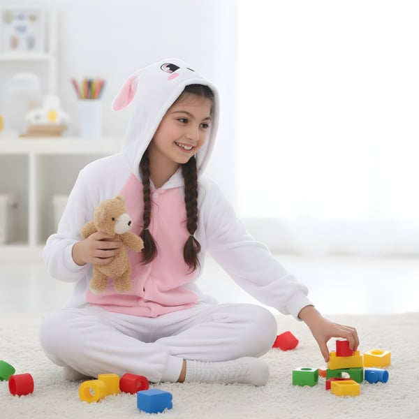Kigurumi pyjamas kostume kanin børn 95-105 cm