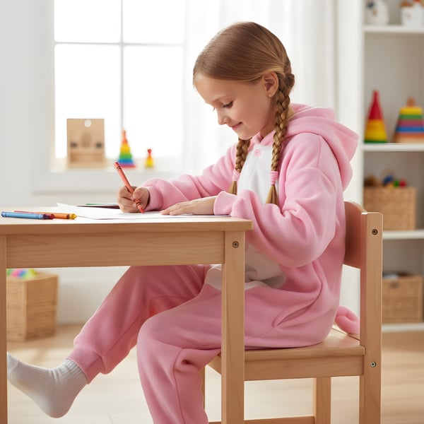 Kigurumi pyjamas kostume til børn med pink gris, 105-115 cm