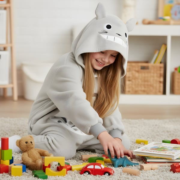 Kigurumi-pyjamas Totoro-kostym för barn 95-105 cm