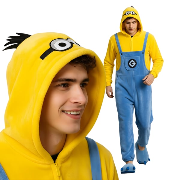 Kigurumi-pyjamas Minion-kostume størrelse: 145-155 cm