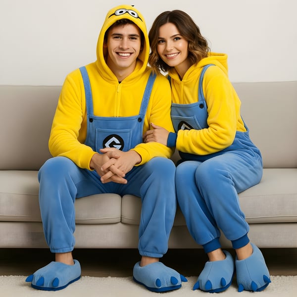 Kigurumi-pyjamas Minion-kostume størrelse: 145-155 cm