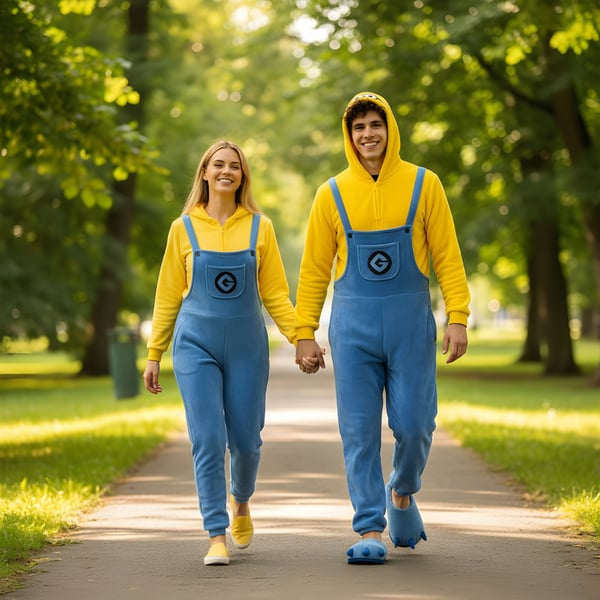 Kigurumi-pyjamas Minion-kostume størrelse: 145-155 cm