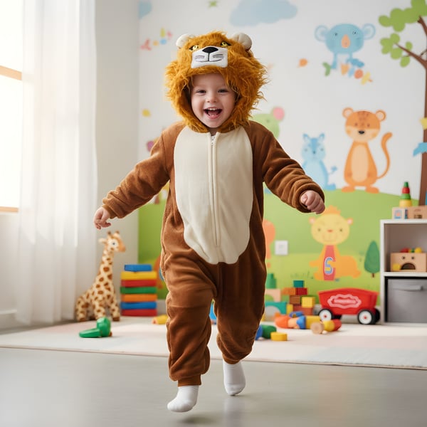 Kigurumi pyjamas løve til børn 125-135 cm