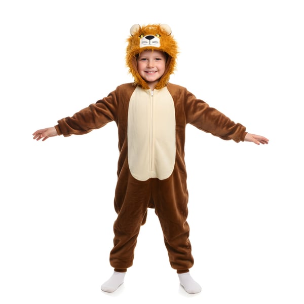 Kigurumi-pyjamas med lejonmotiv för barn 115-125 cm