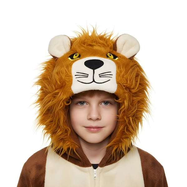 Kigurumi-pyjamas med lejonmotiv för barn 115-125 cm