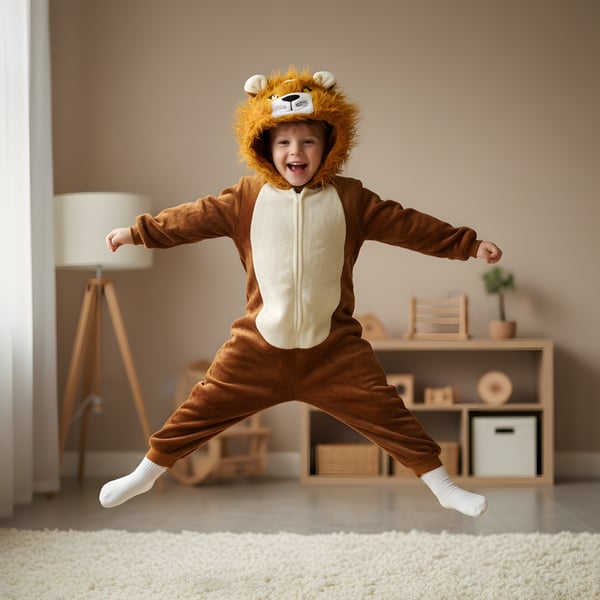 Kigurumi-pyjamas med lejonmotiv för barn 105-115 cm