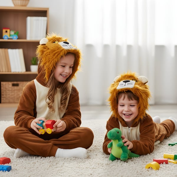 Kigurumi-pyjamas med lejonmotiv för barn 105-115 cm