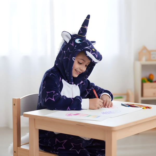 Kigurumi Onesie Pyjamas Kostume Stjerner Enhjørning Børn 95-105cm
