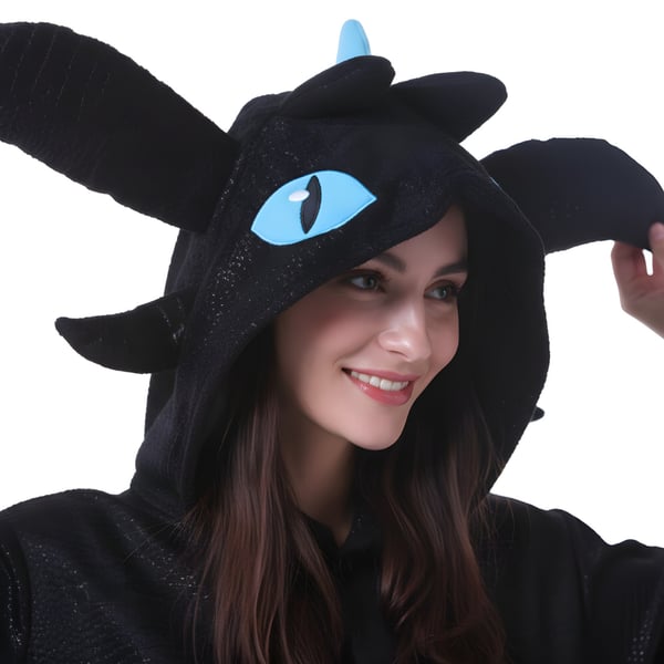 Kigurumi Pyjamas Tandløs Kostume Blå M: 155 - 165cm
