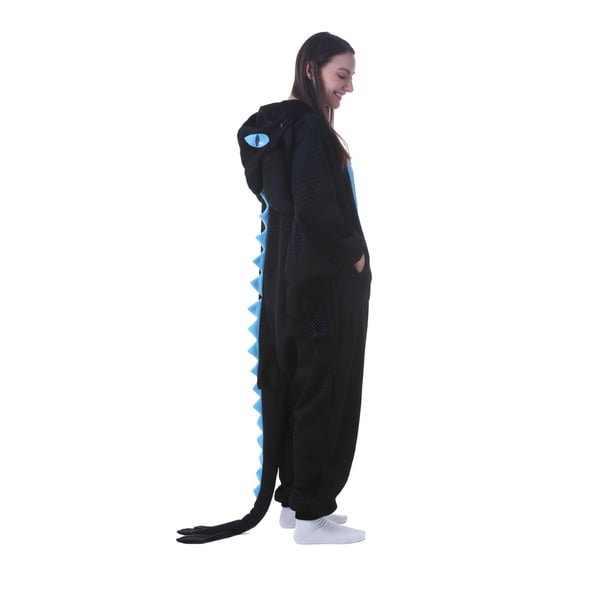 Kigurumi Pyjamas Tandløs Kostume Blå M: 155 - 165cm