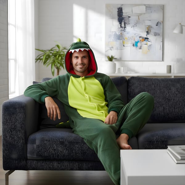 Onesie Kigurumi Pyjamas Dinosaur Kostume L: 165 - 175cm