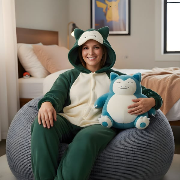 Kigurumi Pyjamas Pokemon Snorlax Onesie Kostym M 155-165 cm