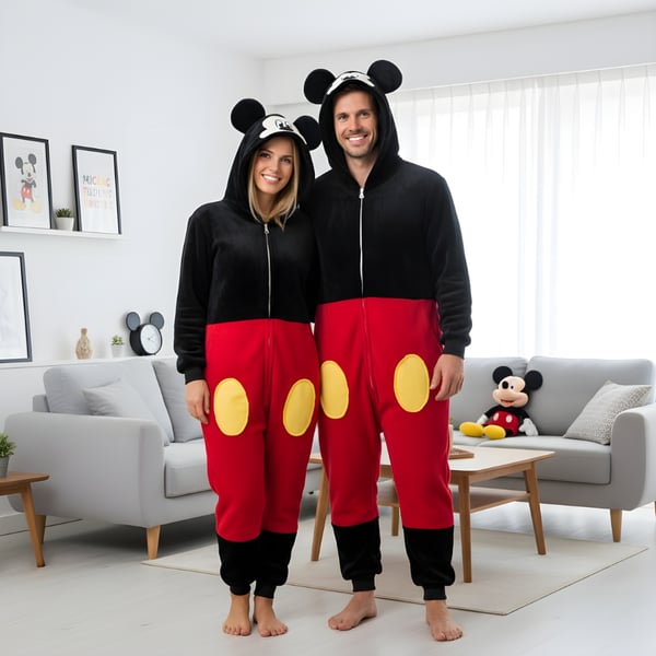 Kigurumi-pyjamas med Mickey Mouse-kostume, størrelse M: 155 - 165 cm