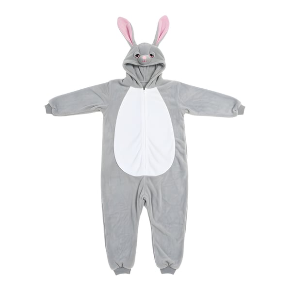 Kigurumi pyjamas kostume grå kanin XL: 175 - 185 cm