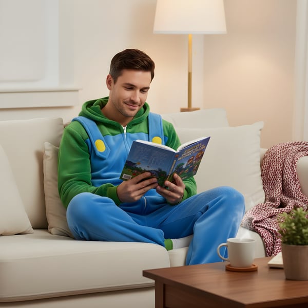 Kigurumi-pyjamaskostume Super Mario Luigi XXL: 185-195 cm