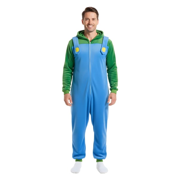 Kigurumi-pyjamaskostume Super Mario Luigi XXL: 185-195 cm