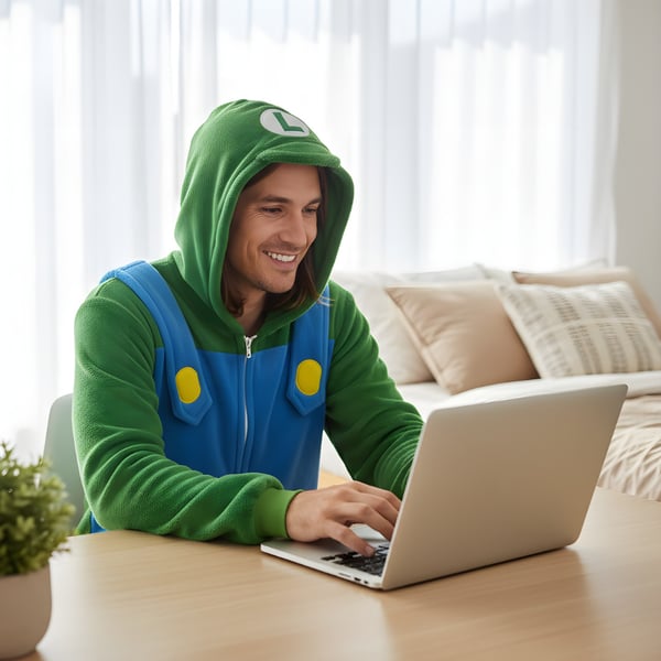 Onesie Kigurumi Pyjamas kostume Super Mario Luigi M: 155 - 165 cm
